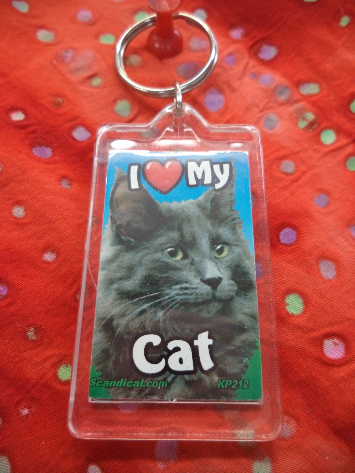 SCANDIAL PET KEY CHAINS – DOUBLE SIDED – I LOVE MY ___DOG/CAT___ YOU PICK! #1