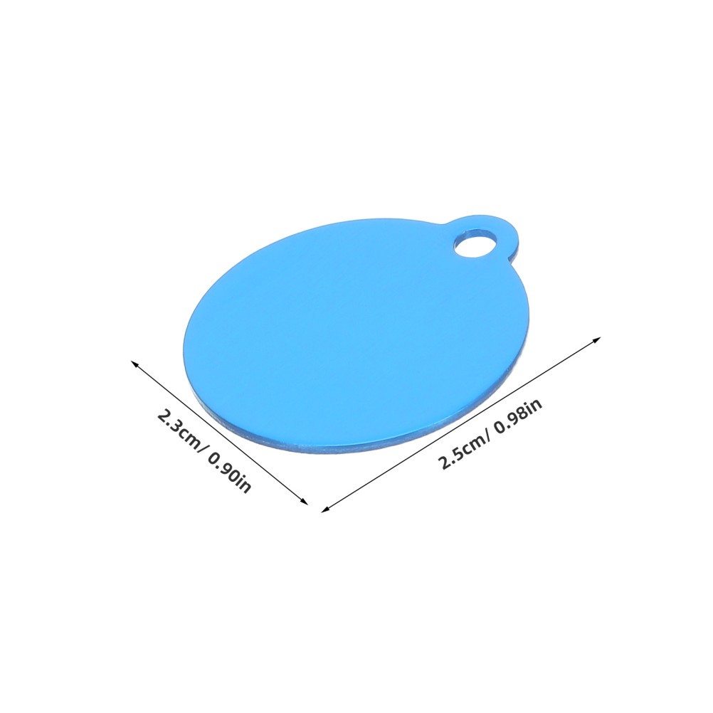 20Pcs Durable Aluminum Pet Tags Blanks Sky Blue Double Sided for Engraved Names