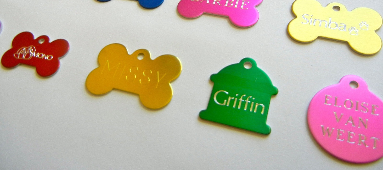 CUSTOM ENGRAVED DOG PET TAG SINGLE SIDE PERSONALIZED ID DOG CAT CHARM TAGS