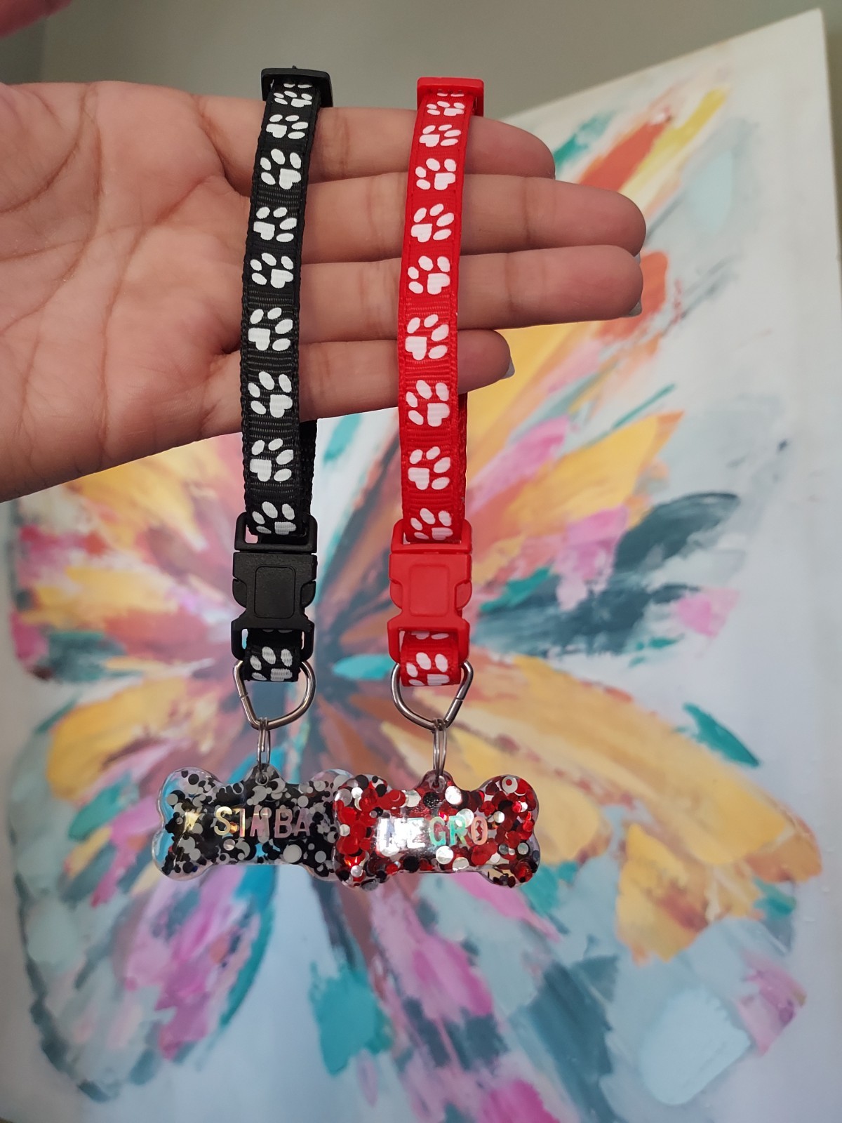 Collar personalizado para mascotas glitter