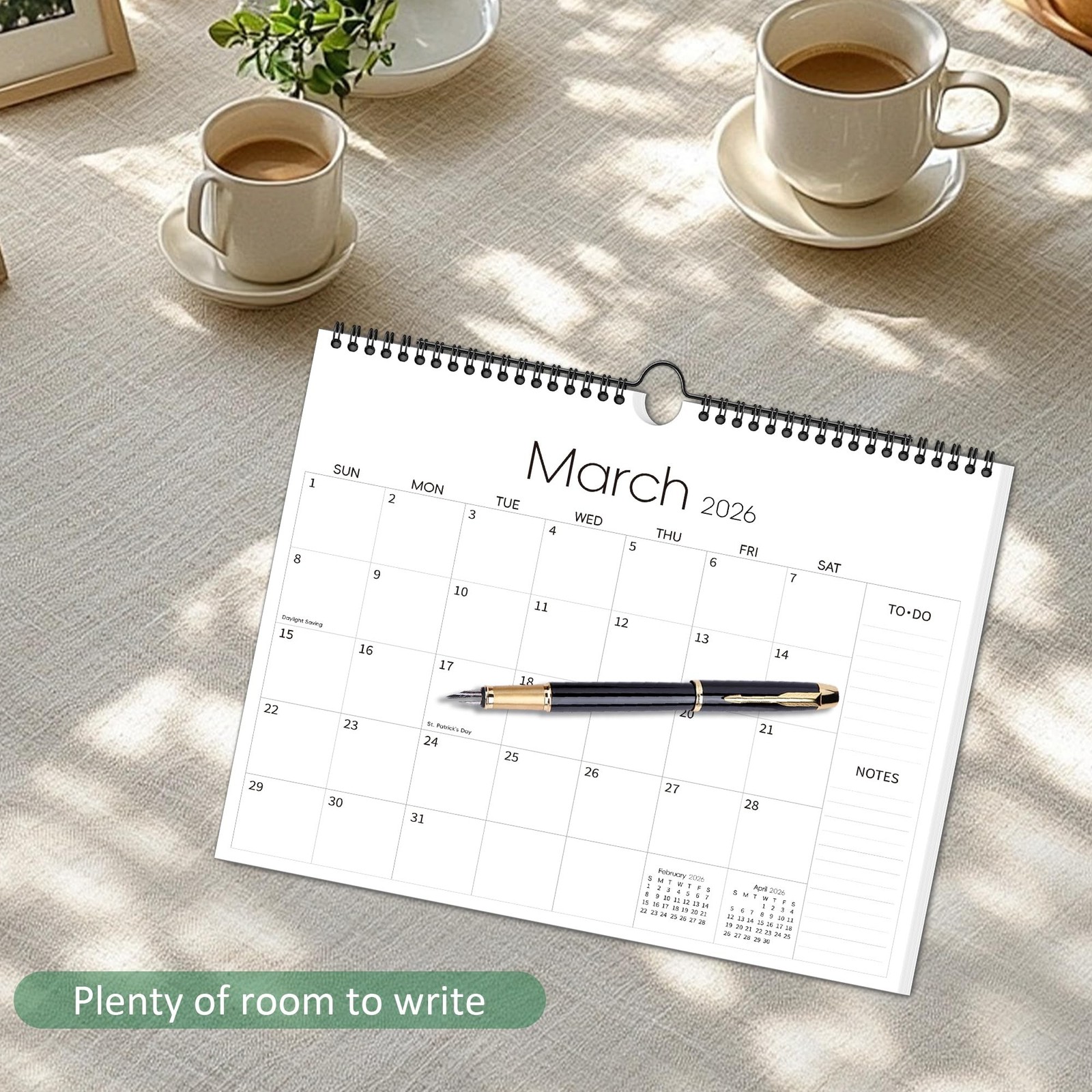 Aesthetic Wall Calendar 2026-2027, 18 Monthly Horizontal Hanging Calendar fro…