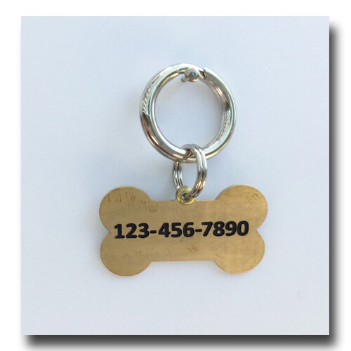 Bone Shaped Pet ID Dog Name Tag Free Engraving Brass Copper Nickel Silver