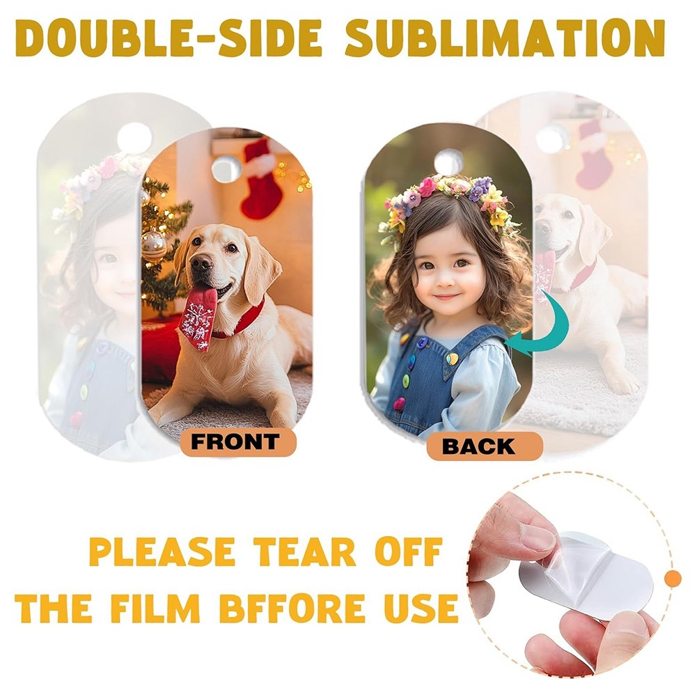 Sublimation Dog Tags Blanks 48 Pcs Aluminum Sublimation Dog Tag Chain8618