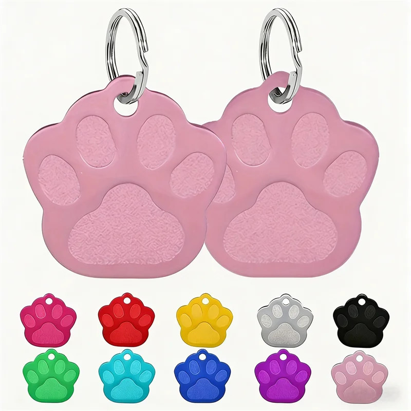 100Pcs Random Mix Aluminum Blank ID Tags Personalized Pet Dog Cat Name Plates