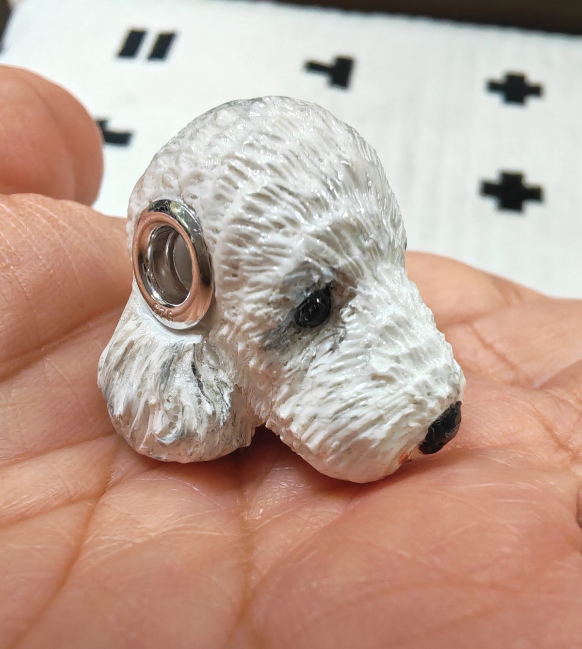 Custom Pet Portrait Bead Mini Charm Handmade Clay Dog Cat Pandora Necklace Gift