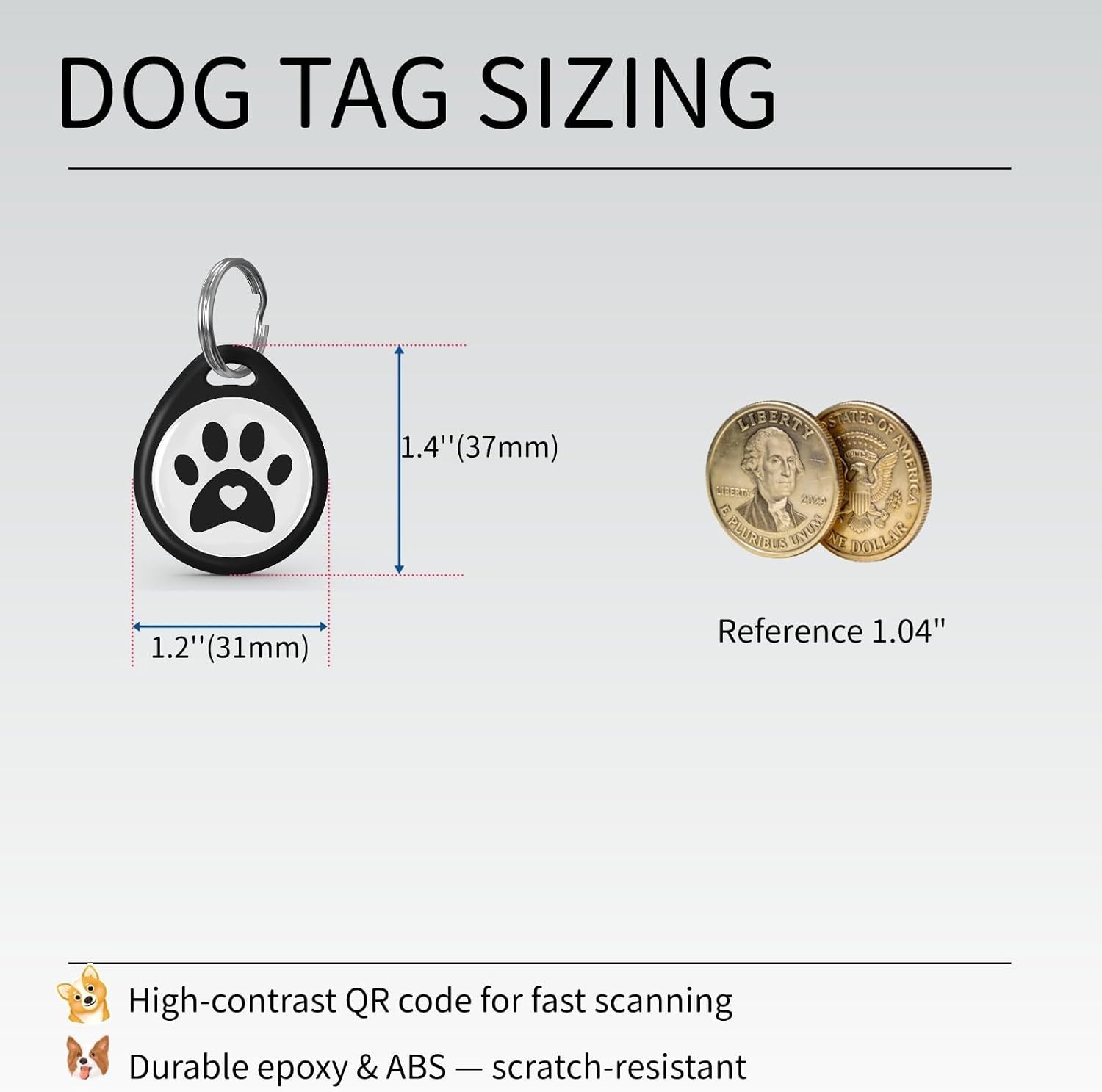 QR Code Dog ID Tag for Collar, Smart Pet ID with Instant Location Email Alert…