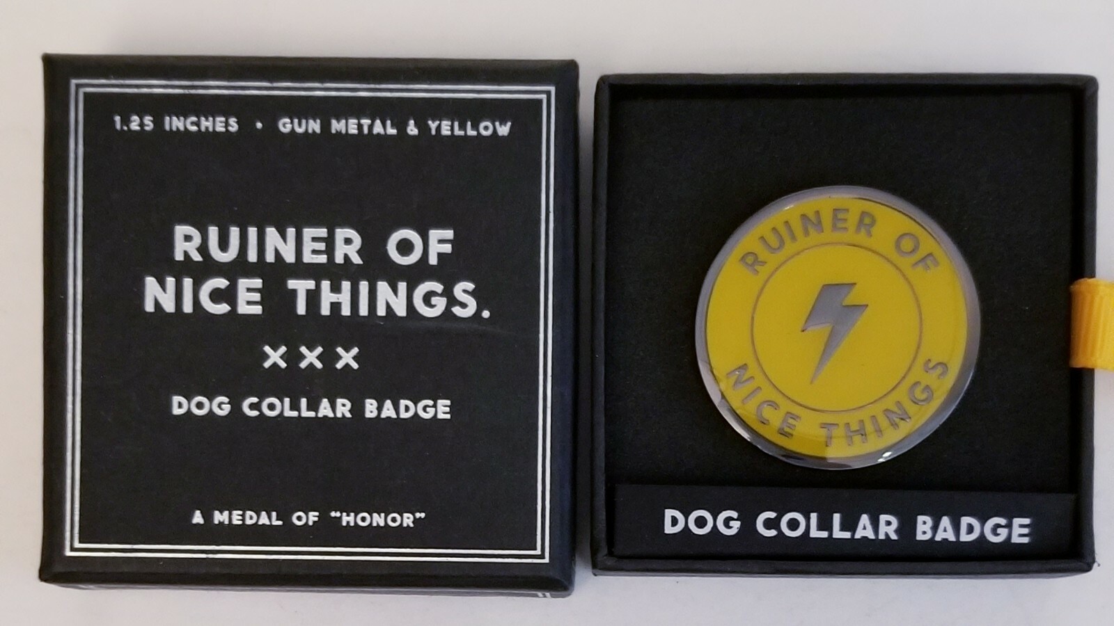 “Ruiner Of Nice Things” Metal Dog Collar Badge Clip Charm