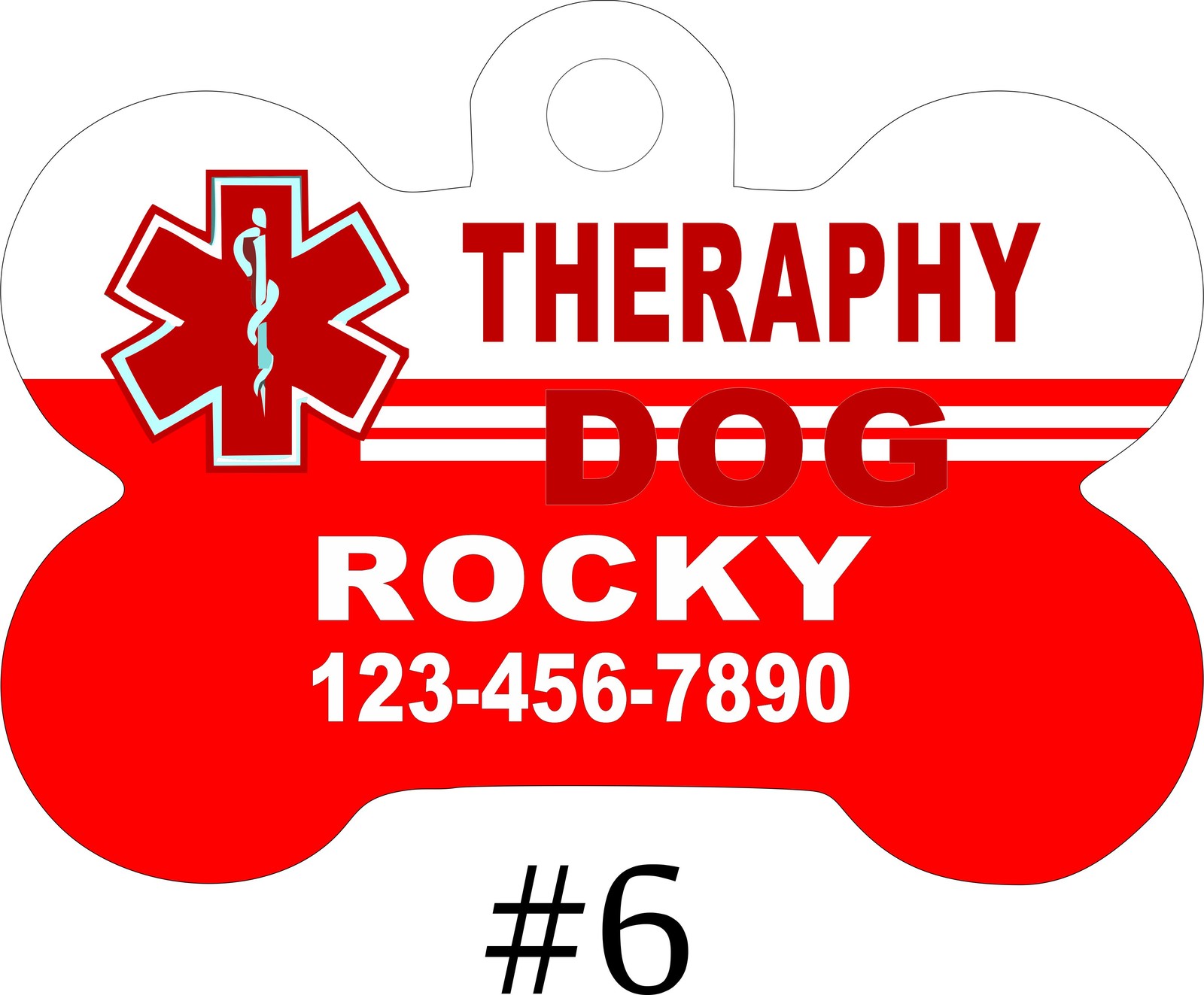 CUSTOM PERSONALIZED PET TAG ID DOG BONE Unique Tag SERVICE, PTSD, SEIZURE, MEDIC