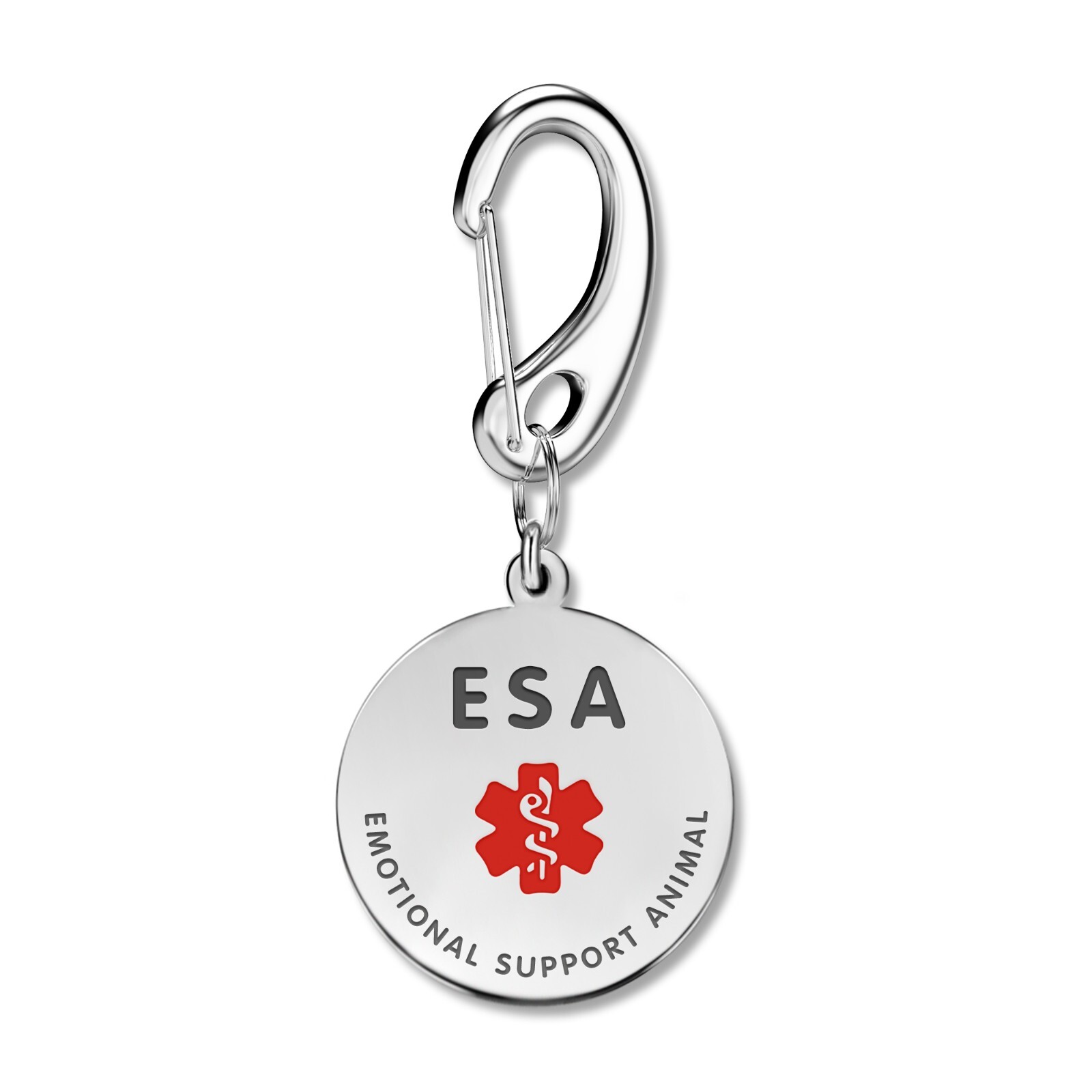 LEASH KING Double Sided ESA Dog ID Tag – Stainless Steel – Custome (1/1.25-Inch)
