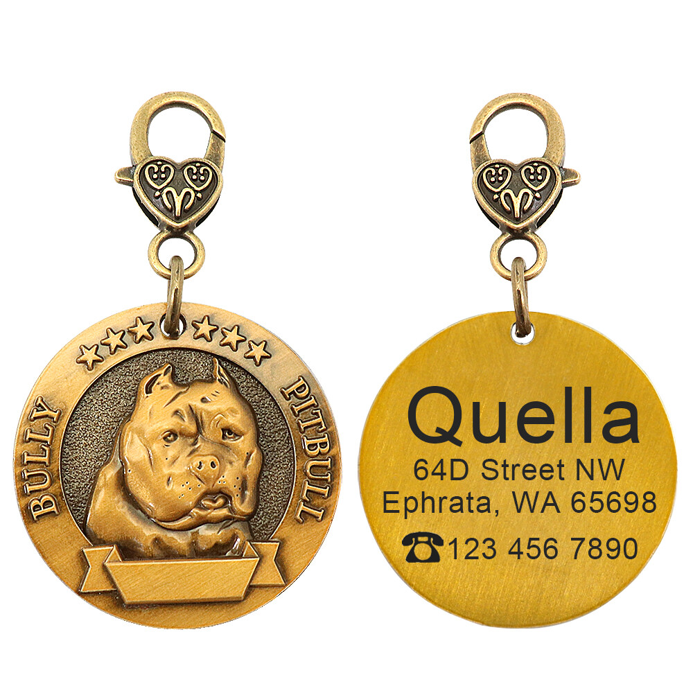 Personalized Dog 3D Tag Round Heavy Duty Custom Pet ID Name Collar Disc Engraved
