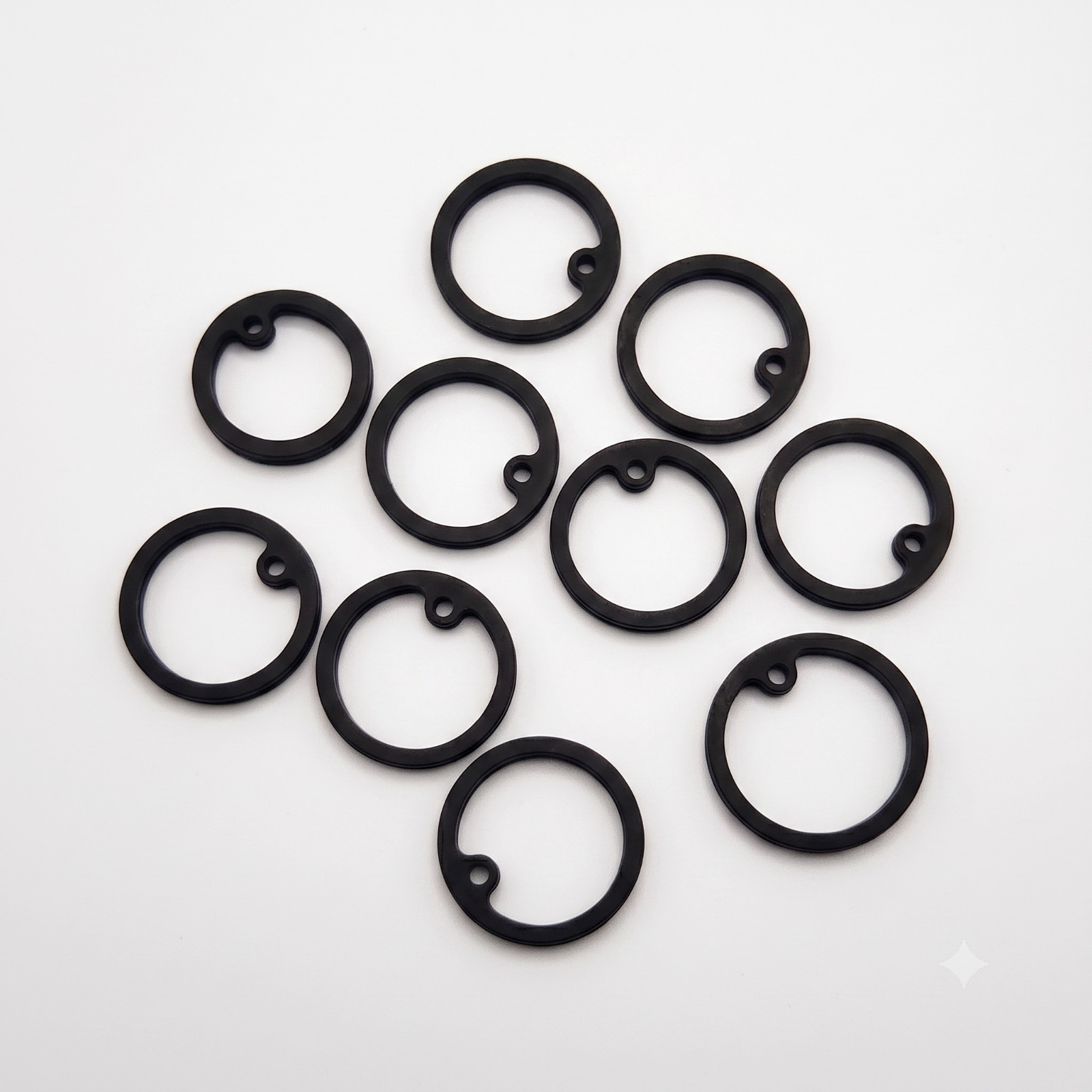 Black Rubber Pet ID Tag Silencer | Dog & Cat Collar Noise Muter Fits 30mm