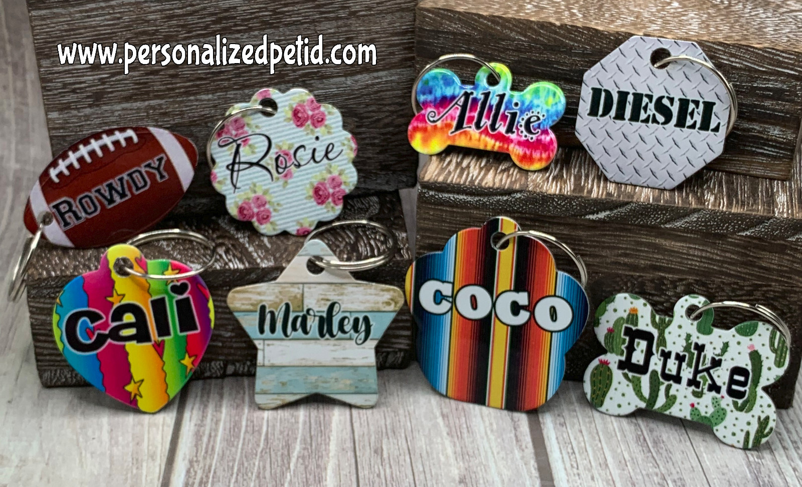 Flower Shaped Pet ID Name Tag Large | Personalized Custom Made to Order