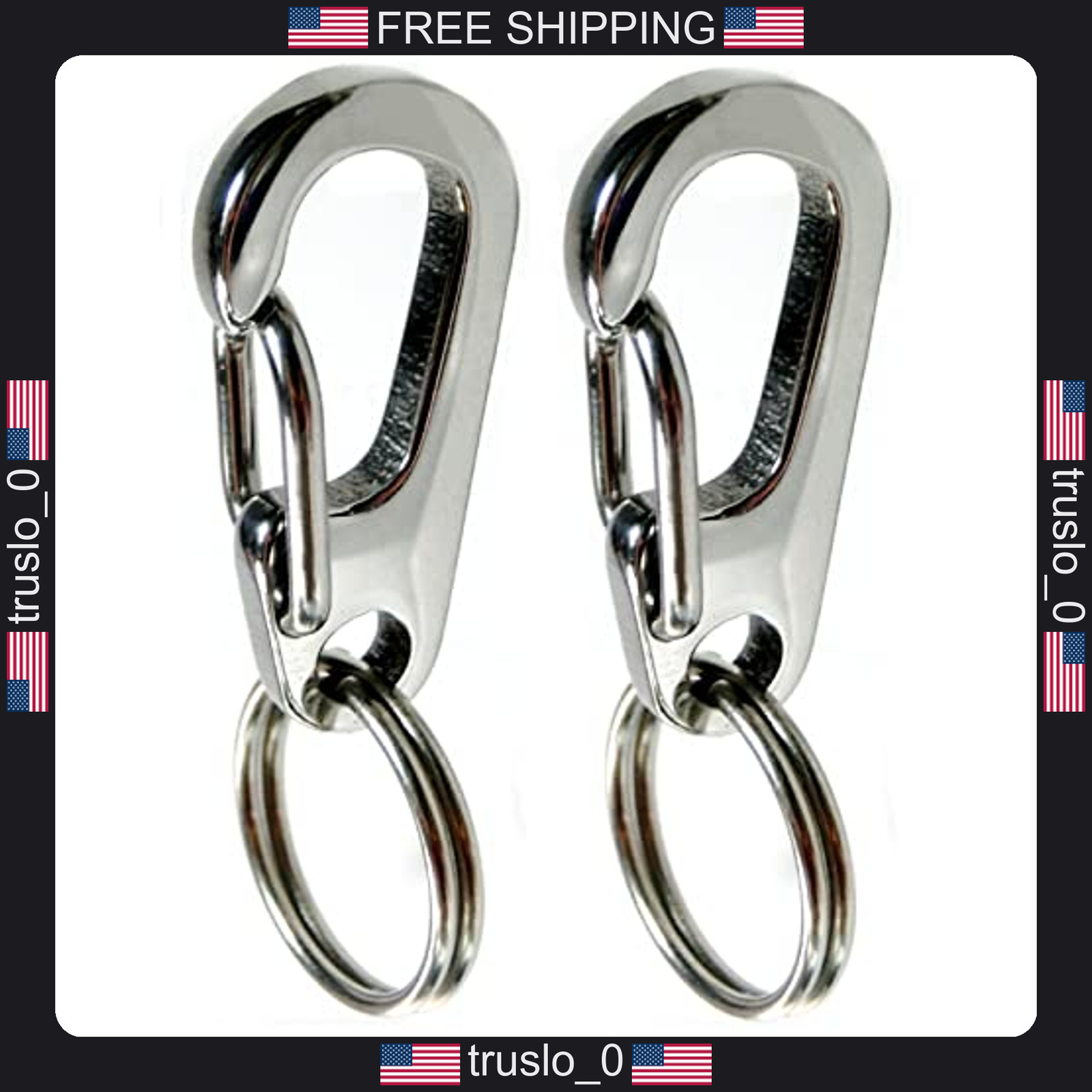 2 Pack Stainless Steel Pet Tag Clips for Small Dog Collars