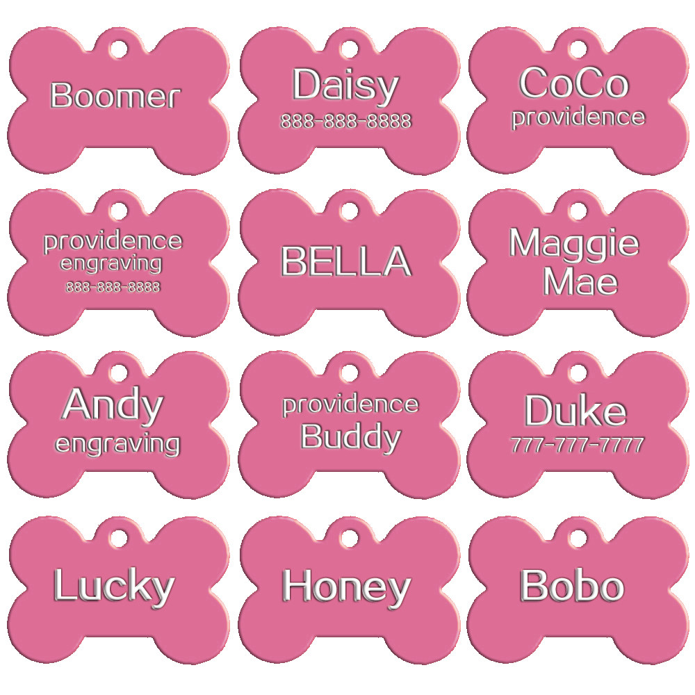 100pcs/Lot Wholesale Bone Shape Blank Dog Tag Anodized Aluminum Bulk Tags S M L
