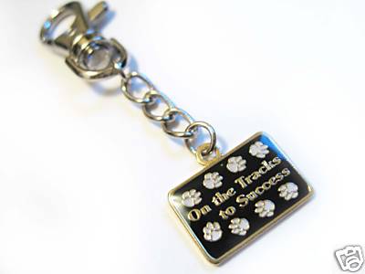 Dog Paws Charm Keyring On The Tracks To Success Tag