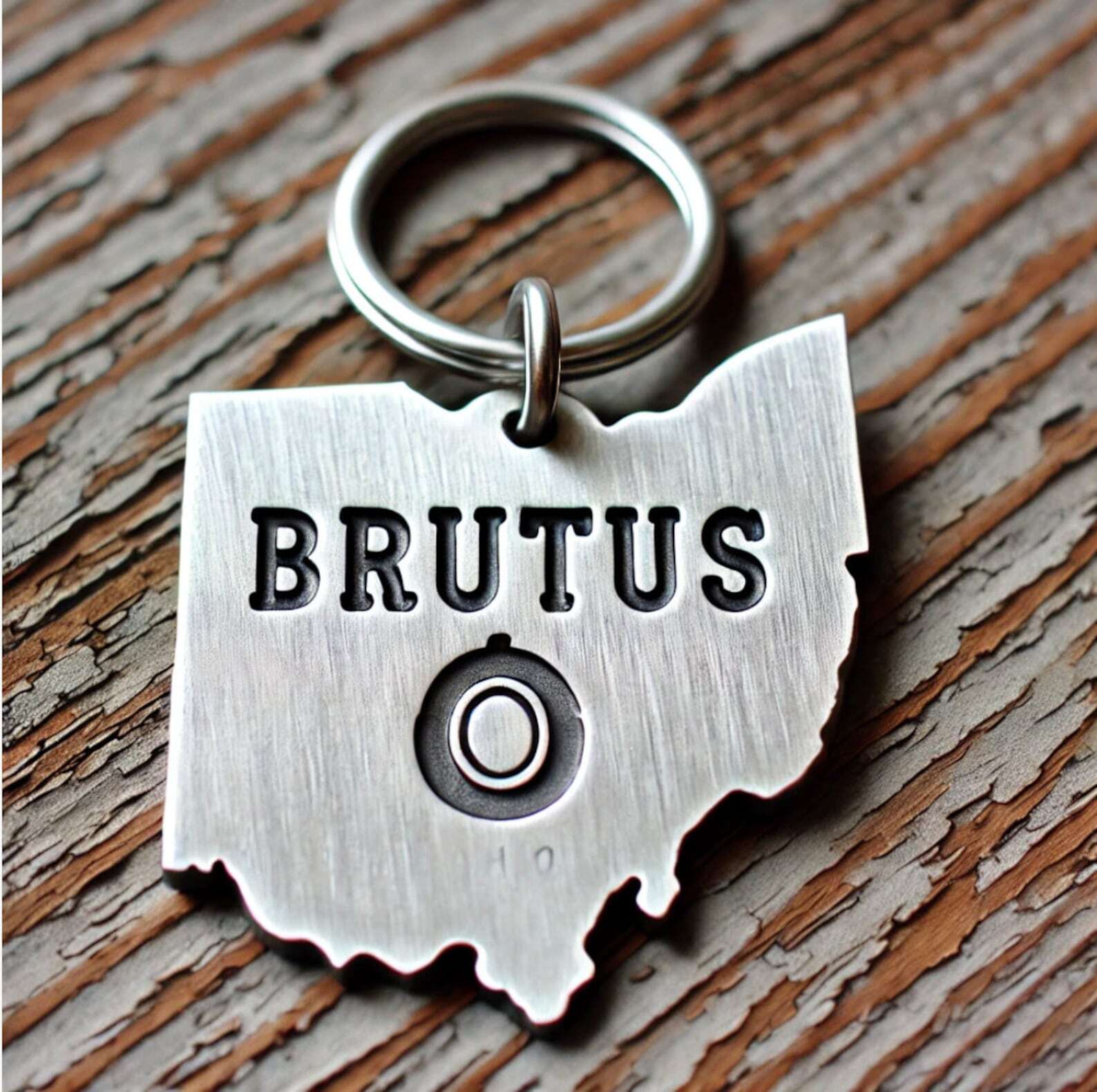 Custom Engraved Pet ID Tag, State of Ohio Shape, Personalized Dog Tag Durable