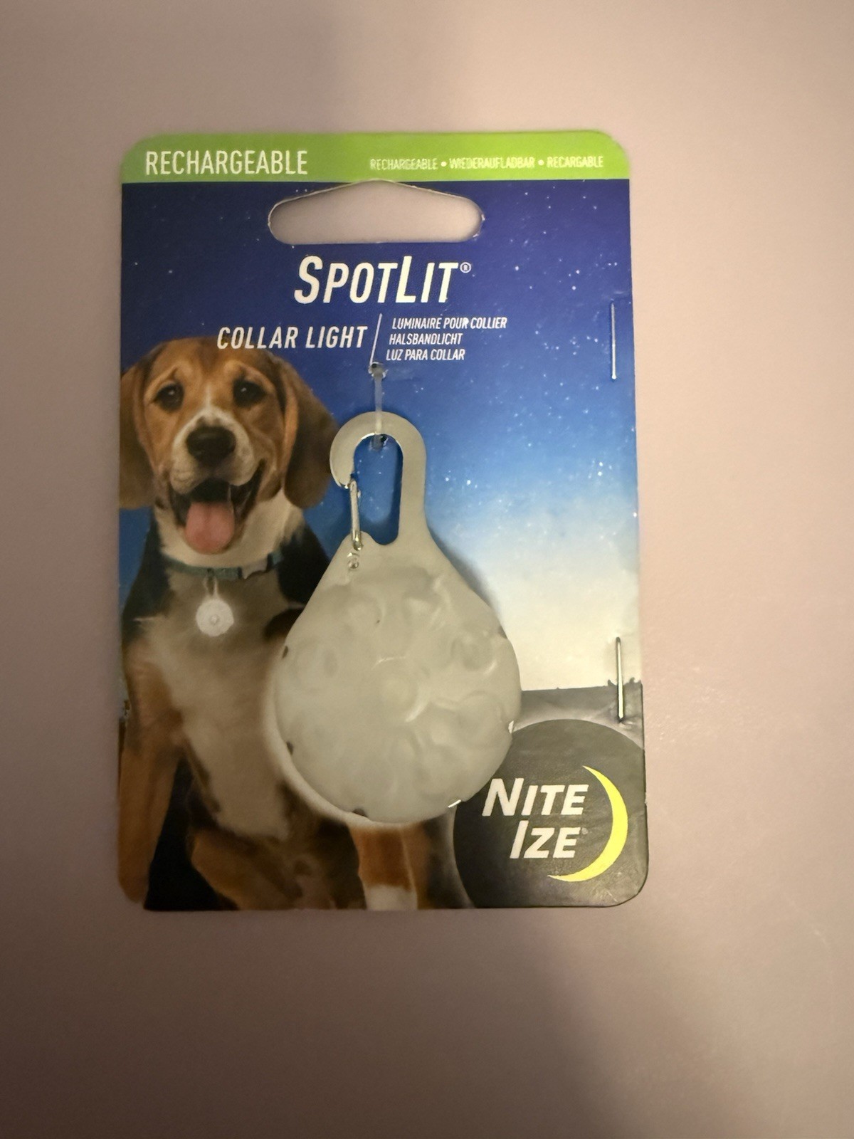 Nite Ize SpotLit Rechargeable LED Dog Collar Charm Light, White
