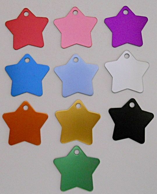 Pet Dog Cat Blank tags Bulk shelters rescues 5 pc lots Lg Star