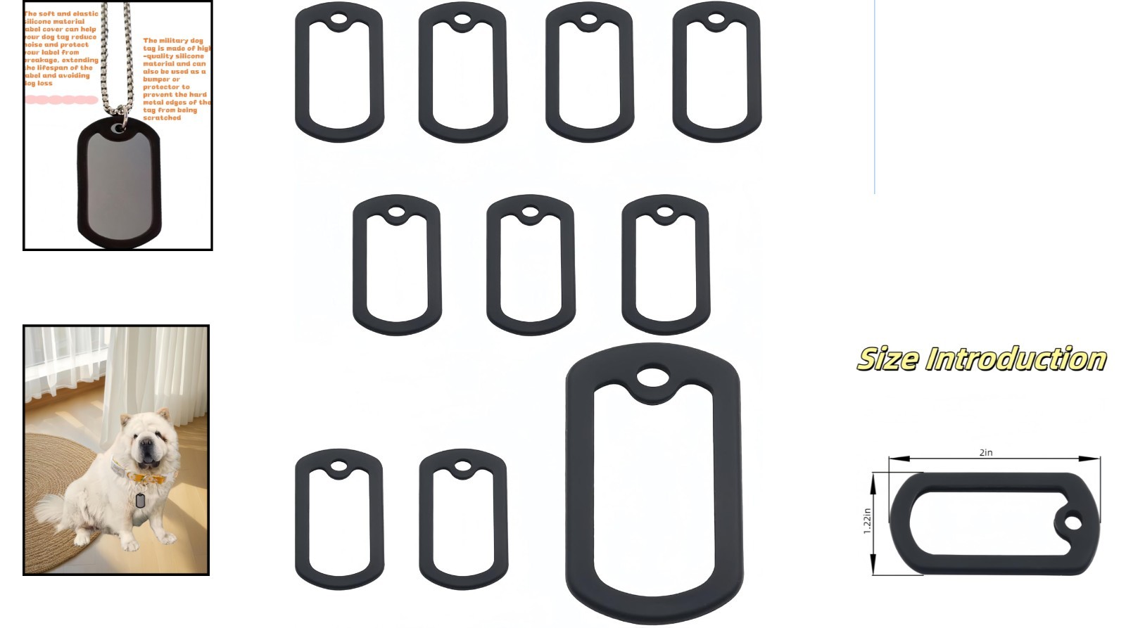Durable Silicone Dog Tag Edge Protectors: 10 Pack for Stress-Free Pet Activities
