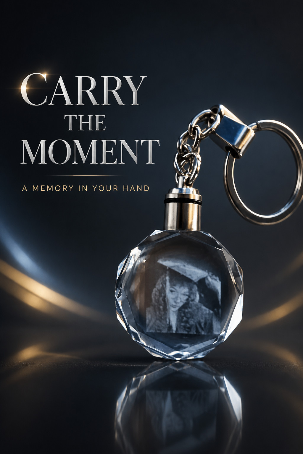 Crystal engraved with your pet photo Free LED light base