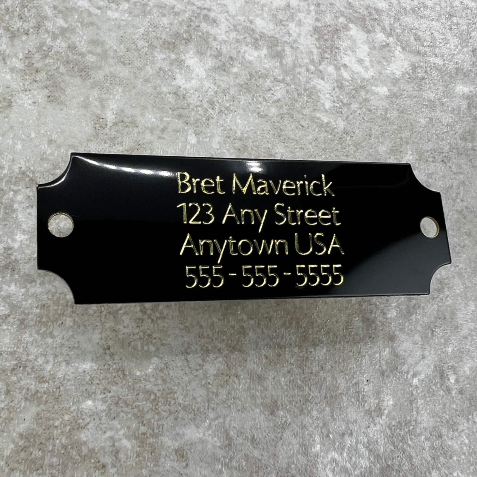 Custom Engraved Tags Personalized NAME PLATE Tags BLACK & BRASS Nameplate MEDIUM