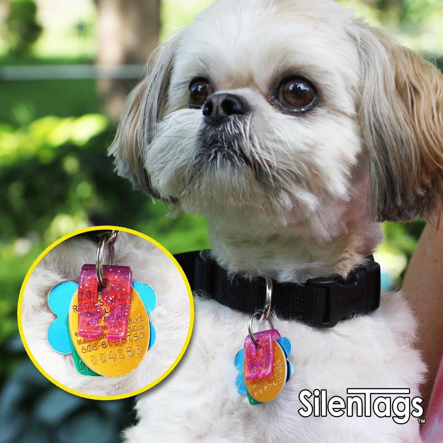 Pet Tag Silencer Clip It On, Jingle’s Gone! -Pink