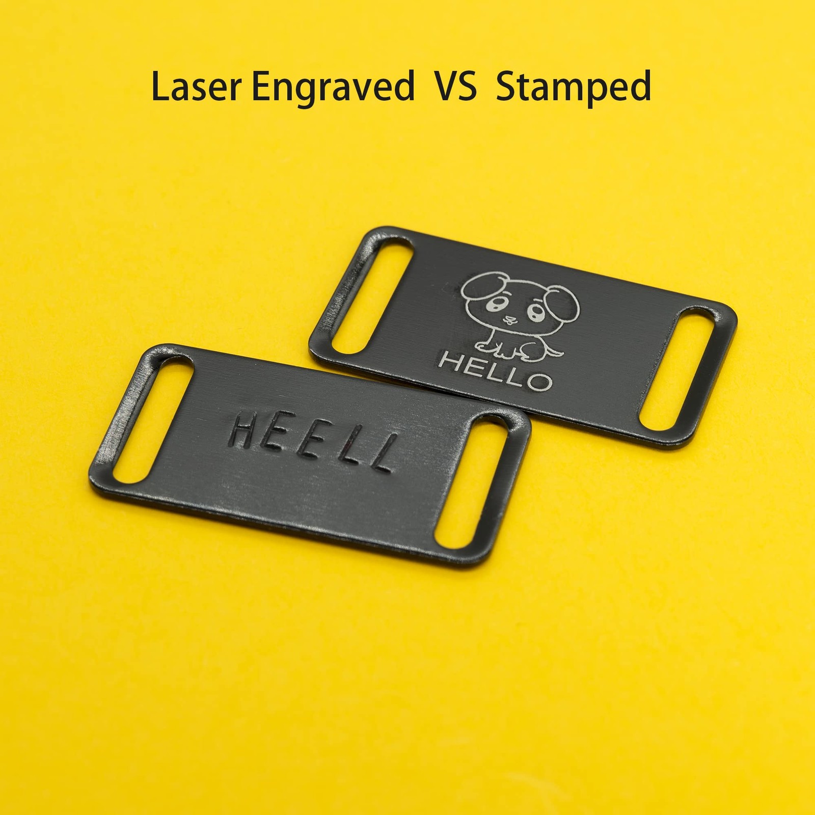 25 PCS Black Aluminum Engraving Blanks Tags Stamping Blank Dog Pet ID Tag