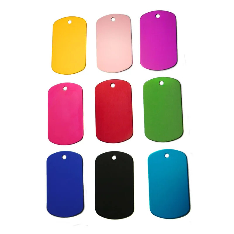 100Pcs Anodizing Aluminum Dog Tag Name Dog ID Tags Collar Customized Engraving