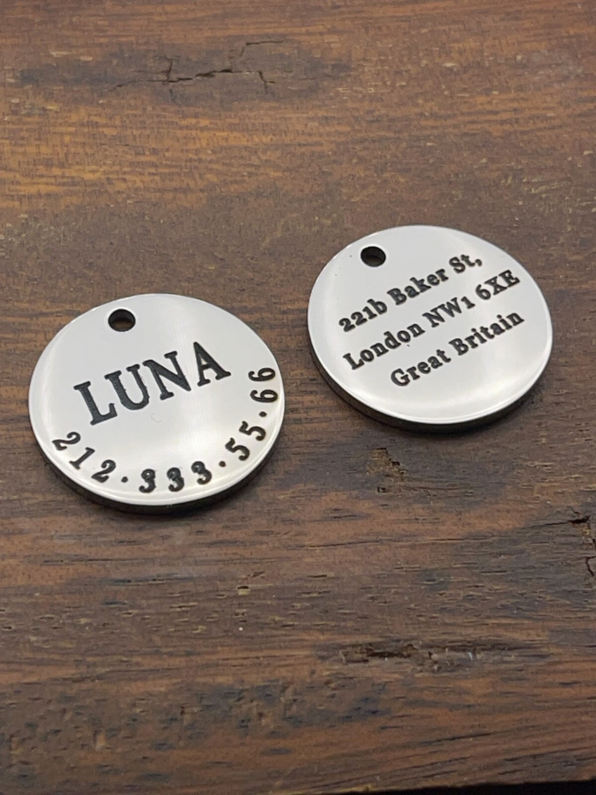 Pawtographize Dogs Cats ID Tags Stainless Steel Personalized Pet ID Tags Circle