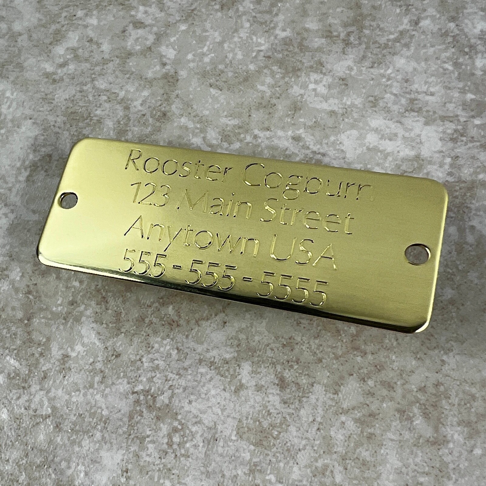 Custom Engraved Tags Personalized NAME PLATE ID NAME PLATE NATURAL BRASS MEDIUM