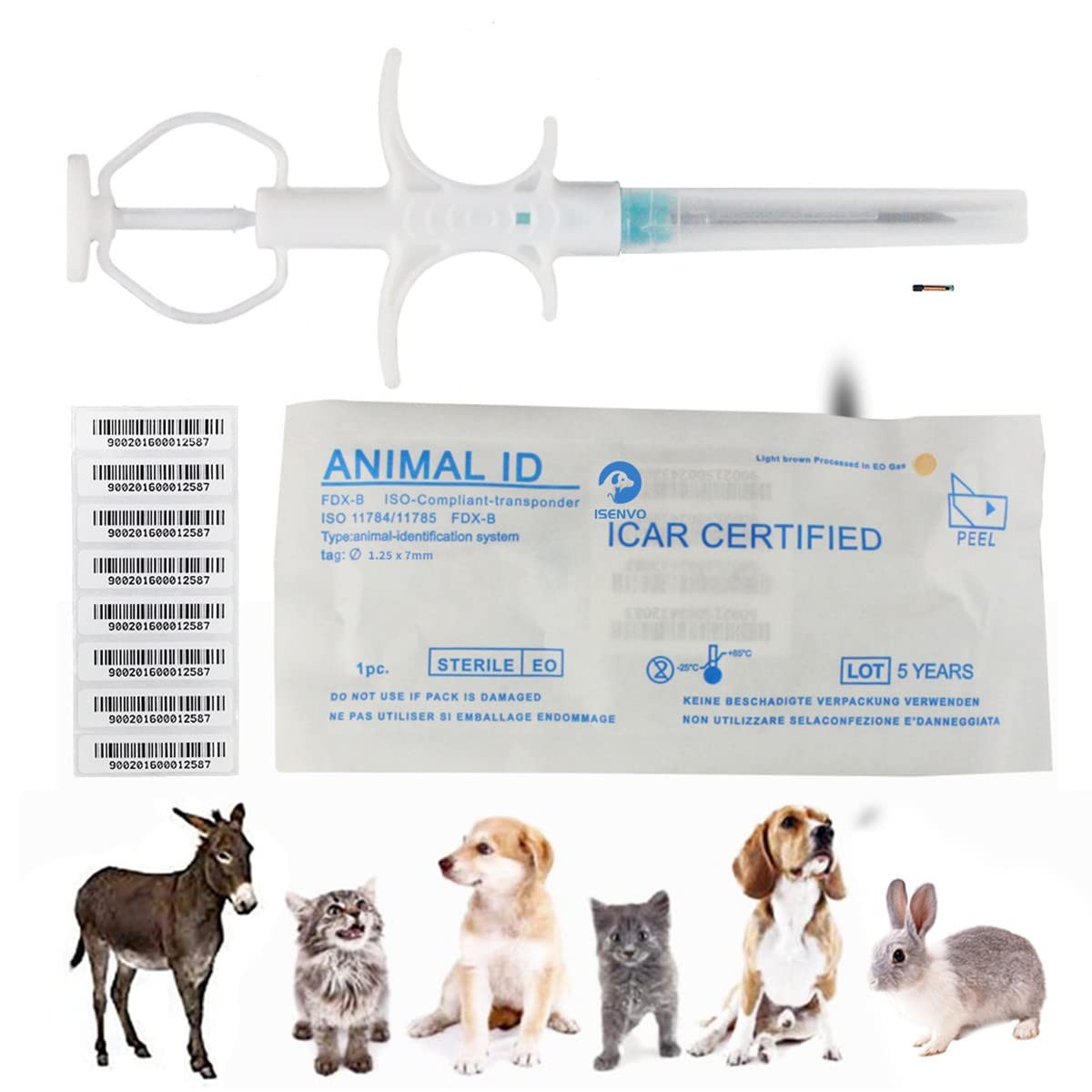 Universal Pet Microchip 134.2khz Registration Animal Implant Chip FDX-B Pet I…