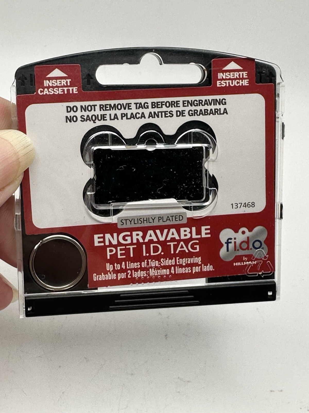 Engravable Pet Identification Tag fido By Hillman 137468 Silver Tone