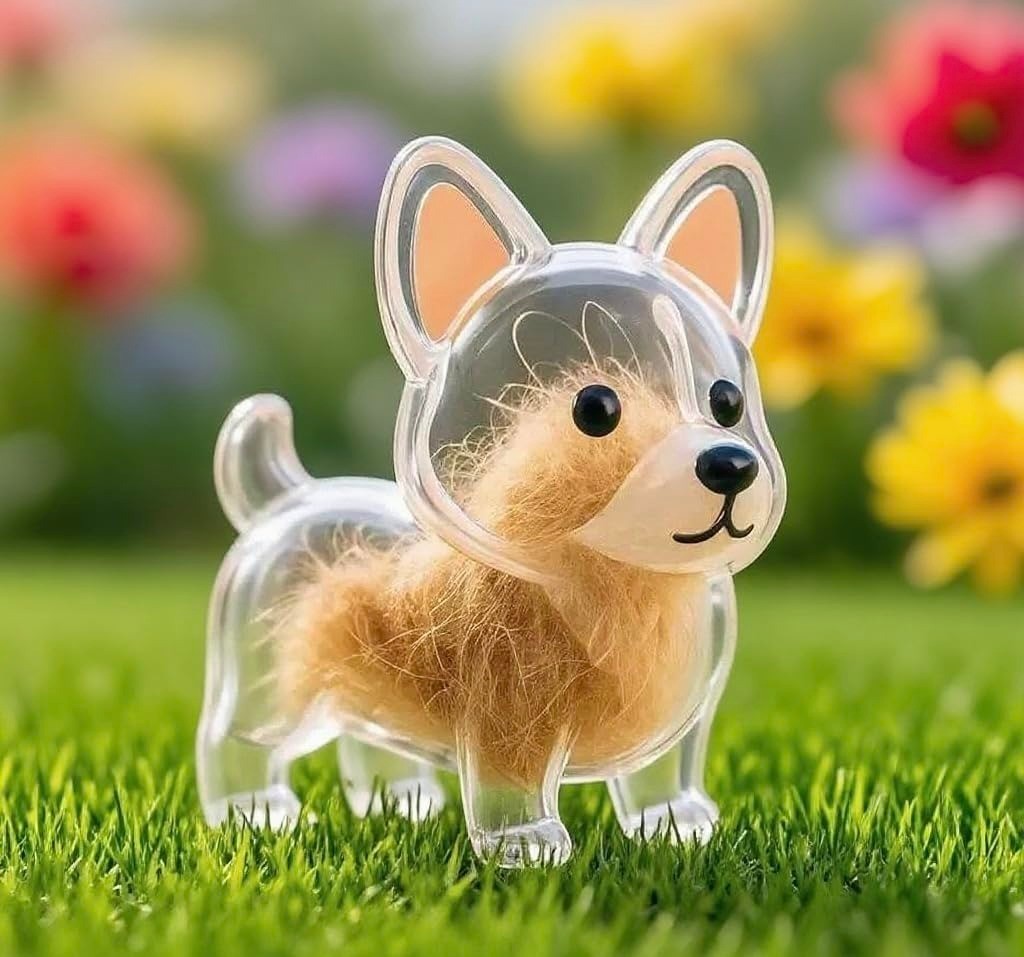 Dog Hair Collector Keychain Charm – Memorial Storage Box for Pet Hair