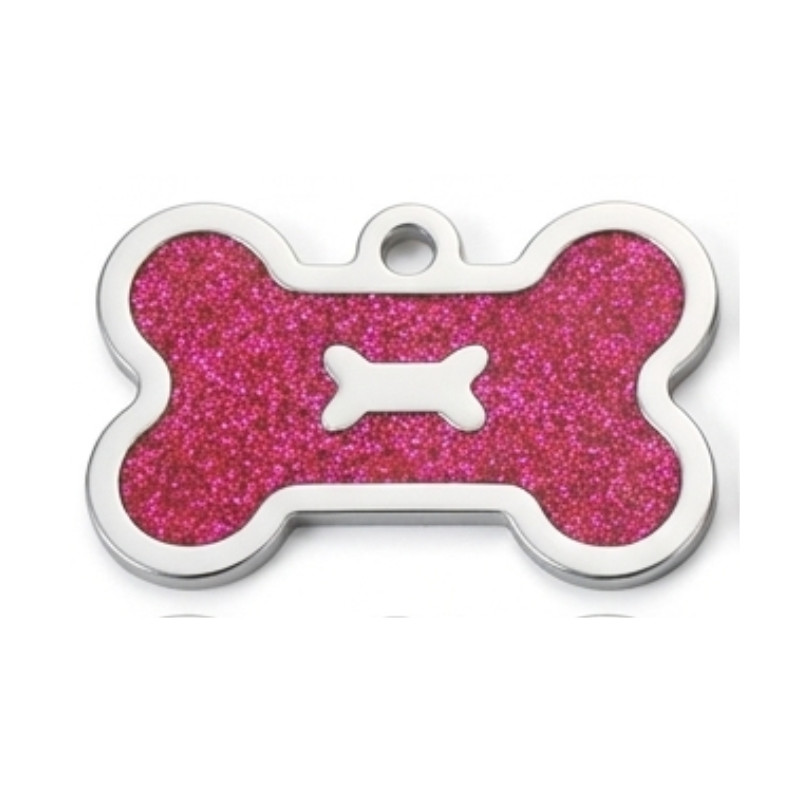 PET ID TAG CUSTOM ENGRAVED PERSONALIZED DOG CAT NAME TAGS Glitter Bone DOG TAG