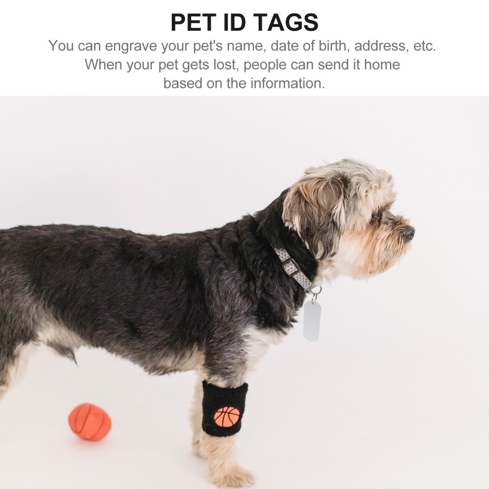 20Pcs Reusable Aluminum Pet Id Tags Blank Dog Tags Silver for Engraving