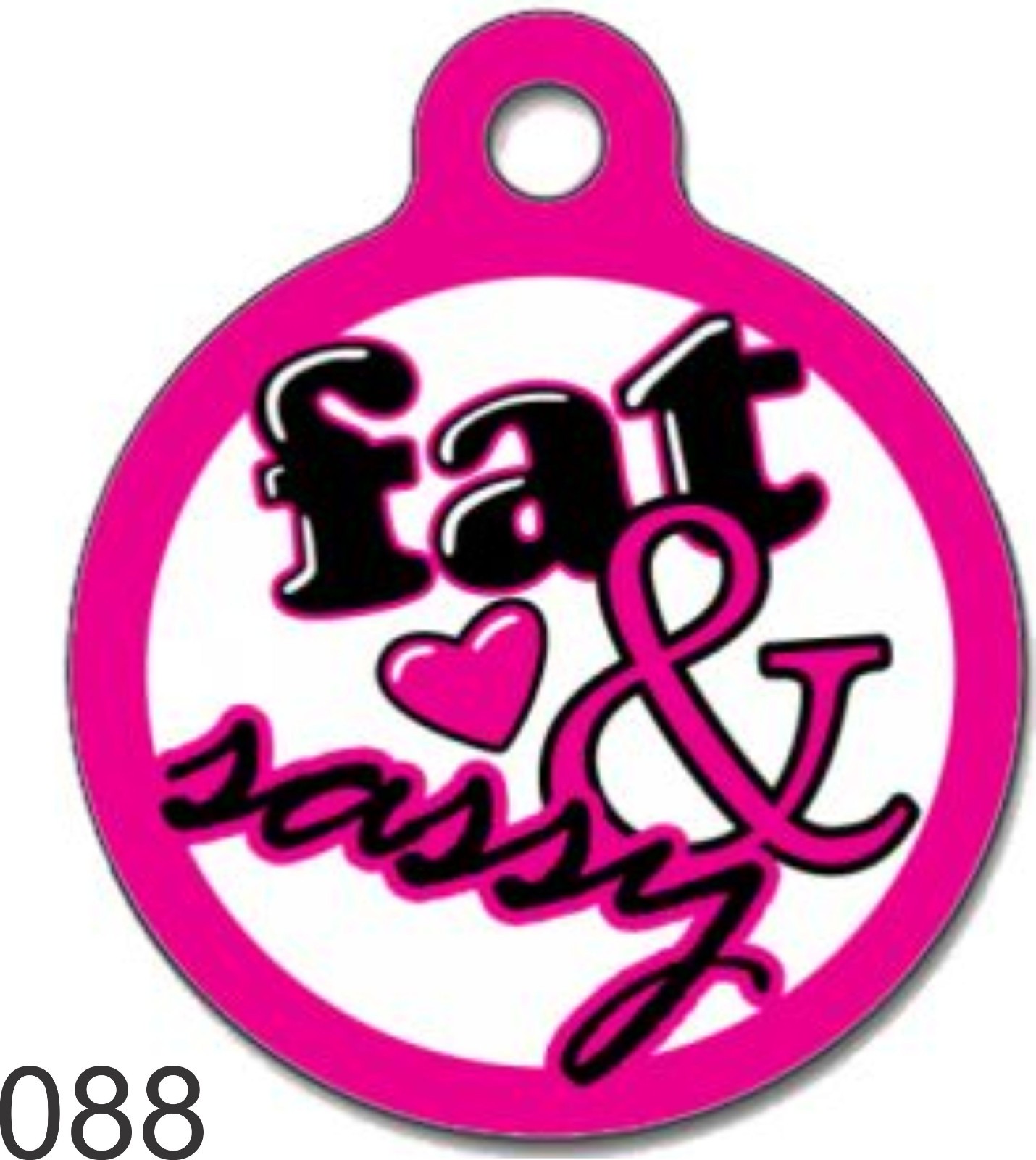 Pet Tags Personalized Pet ID tag for Dog and Cat ROUND Tag unique PINK Heart