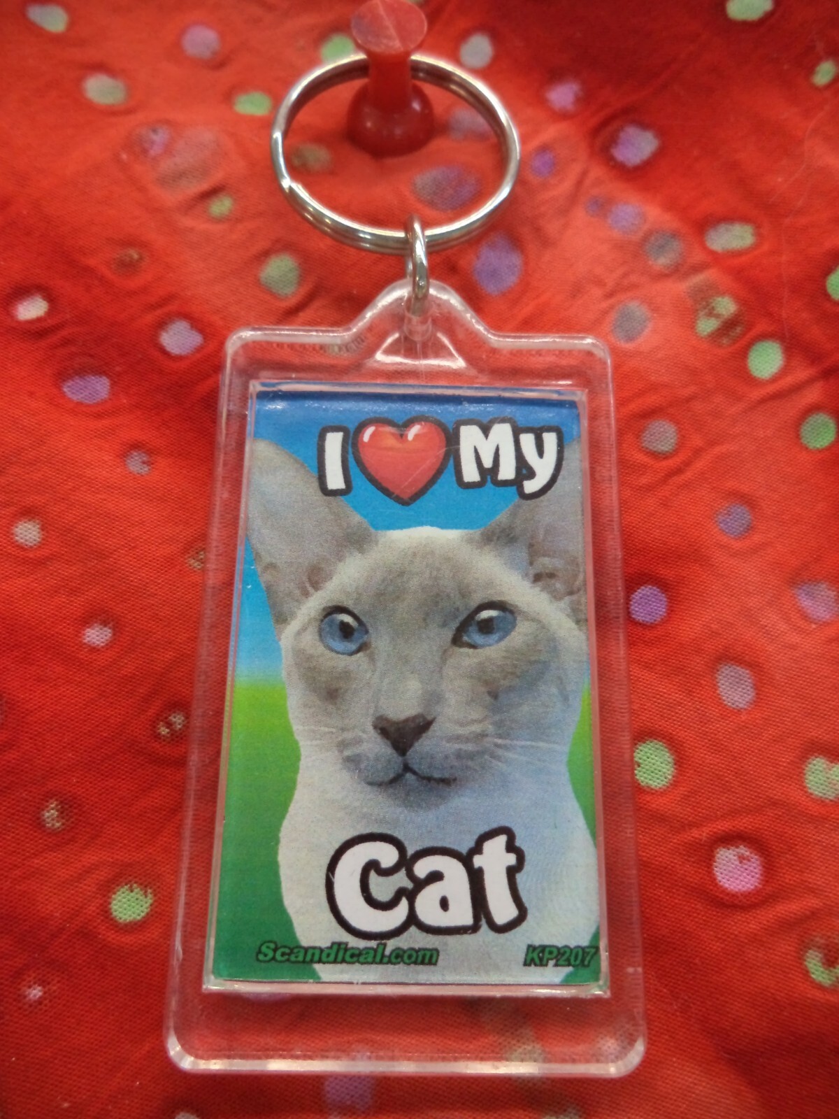 SCANDIAL PET KEY CHAINS – DOUBLE SIDED – I LOVE MY ___DOG/CAT___ YOU PICK! #1