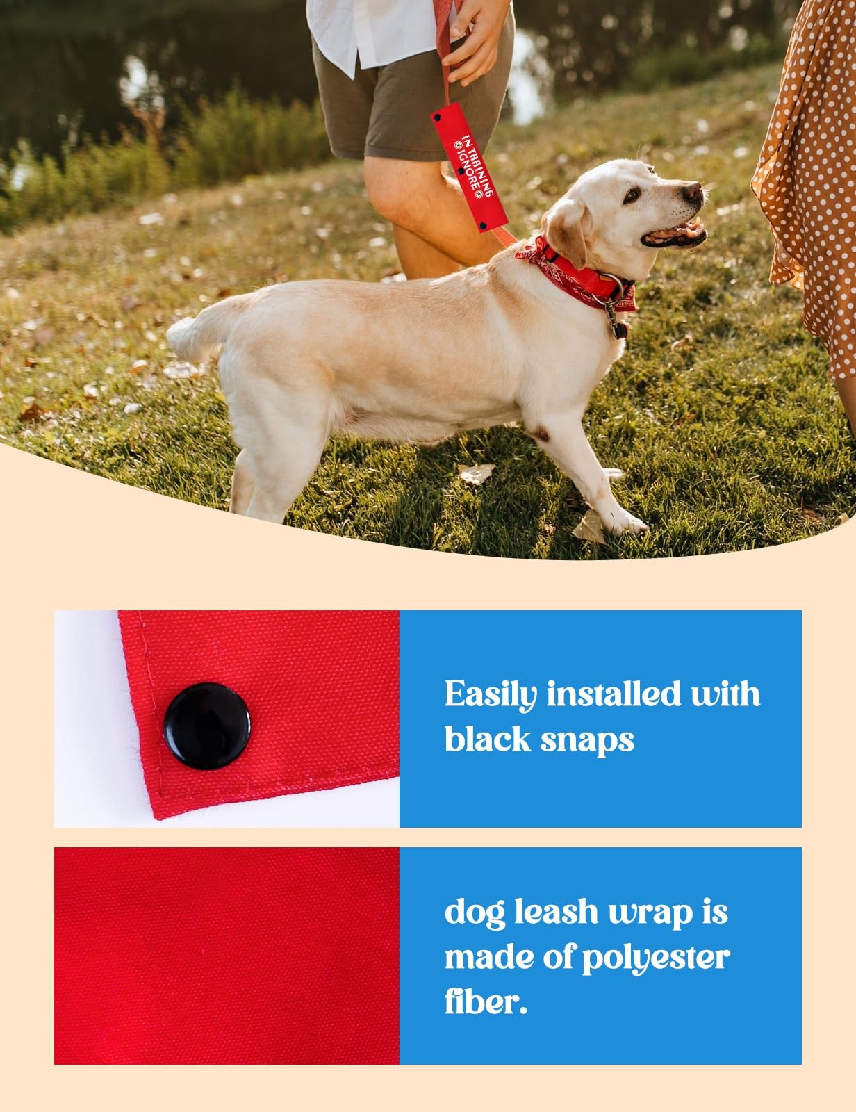 In Training Ignore Dog Leash Sleeve Yellow Alert Wrap ID Patch Tag for Vests