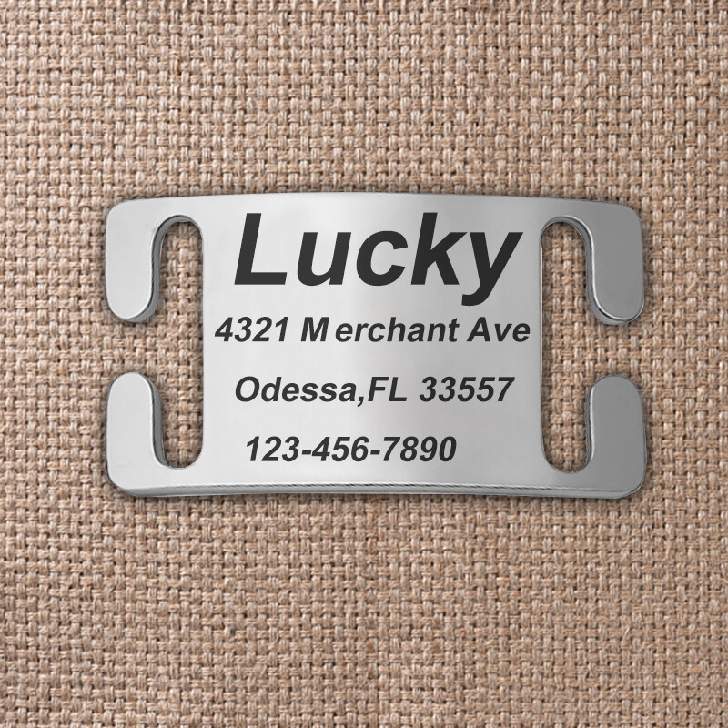 Personalized Stainless Steel Open Slide-on Pet Dog Name Tags Engraved Custom ID