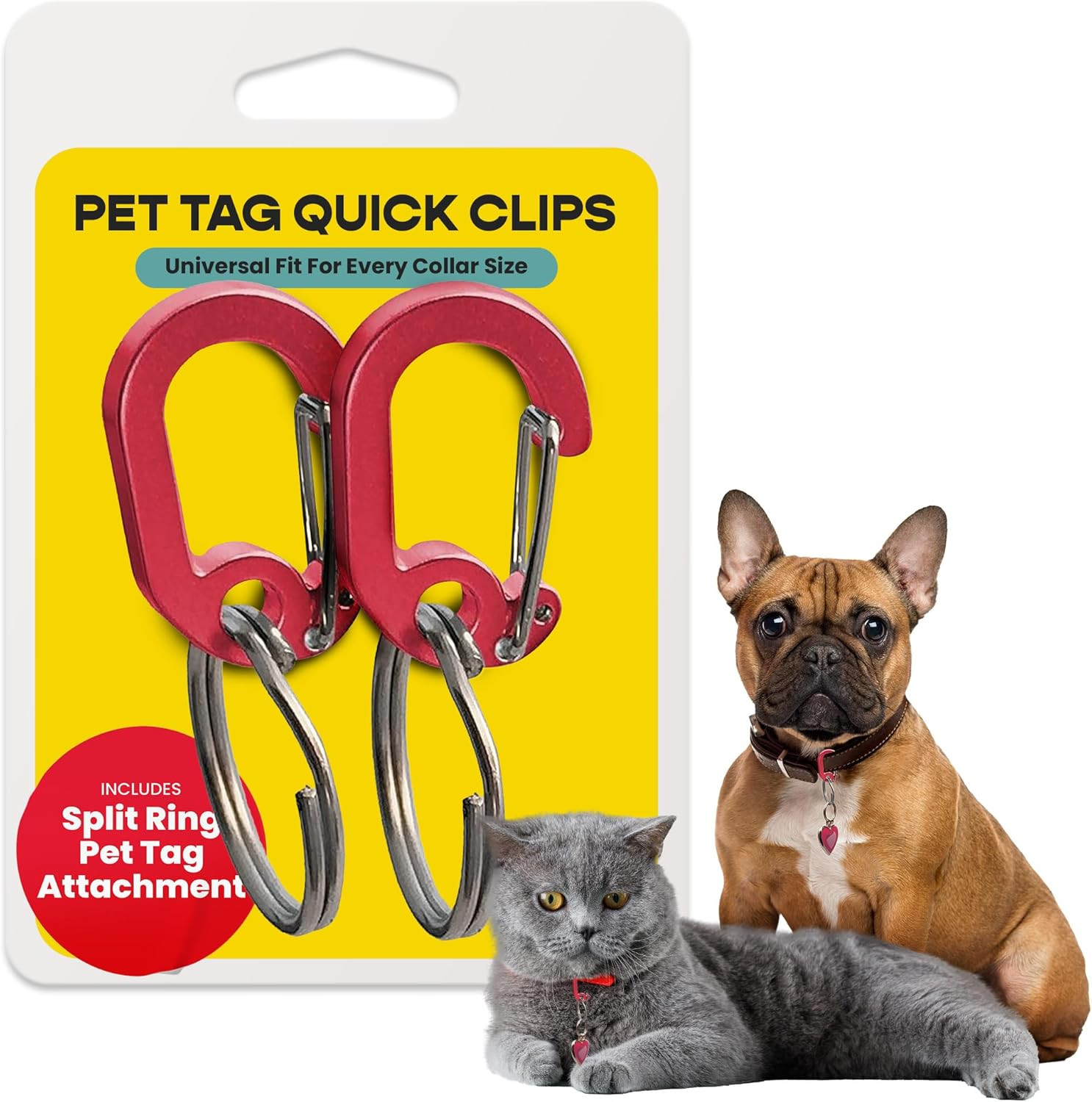 Klippy Pet Tag Quick Clips – Cat & Dog Collar for ID Tags Holder Efficient Ri…