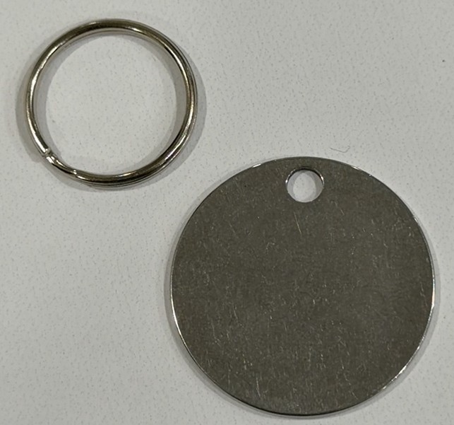 Stainless Steel Pet ID Tag Dog Cat Personalized Front & Back Engraving 1.2″ dia.