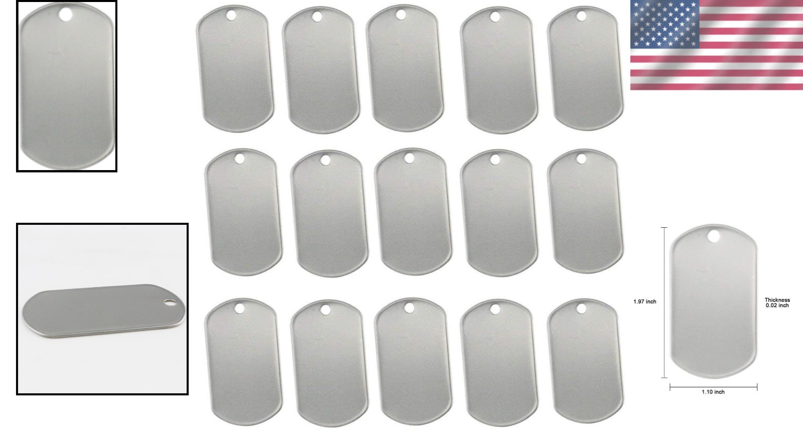 Bulk Stainless Steel Blank Dog Tags – 100 Pack for Personalized Gifts & Decor