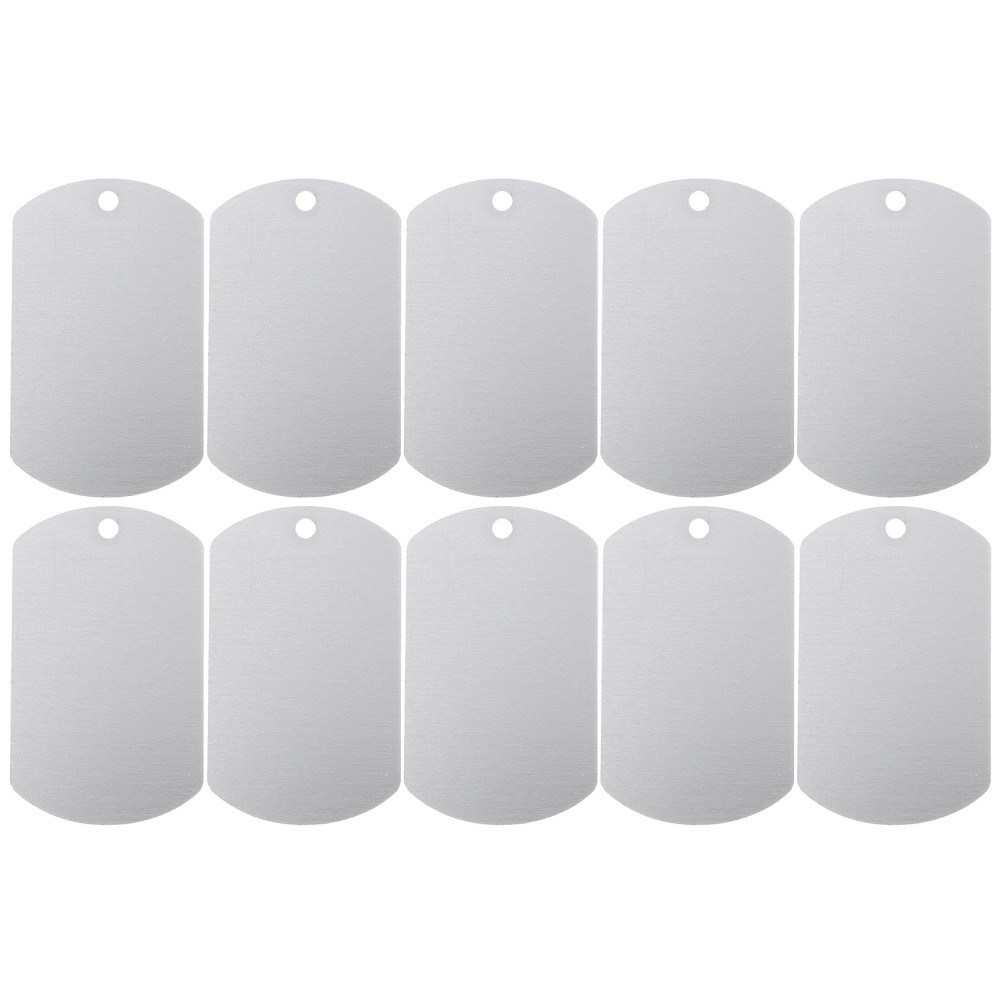 20Pcs Reusable Aluminum Pet Id Tags Blank Dog Tags Silver for Engraving