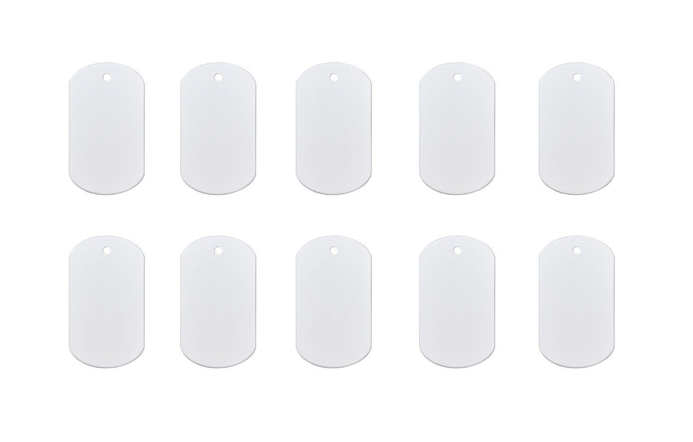 10 Pieces White Blank Polymer Craft Arc Dog Tag Key Chain Sublimation 58x33mm