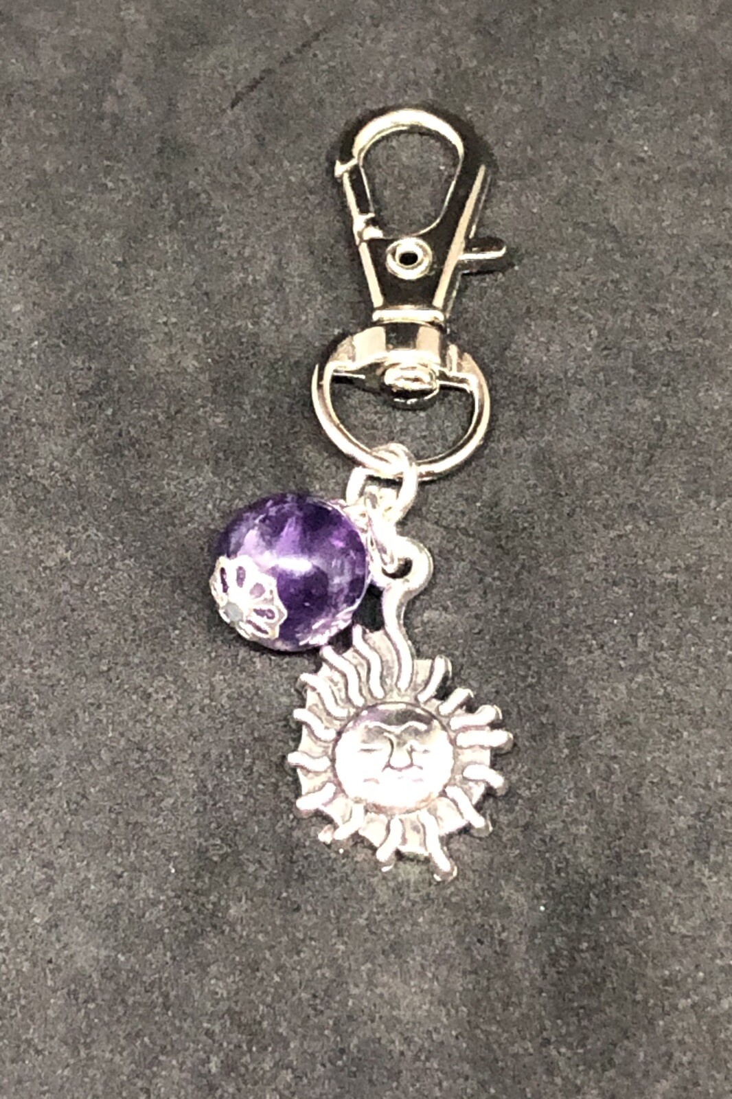 Amethyst Sun Pet Collar Charm Healing Pet