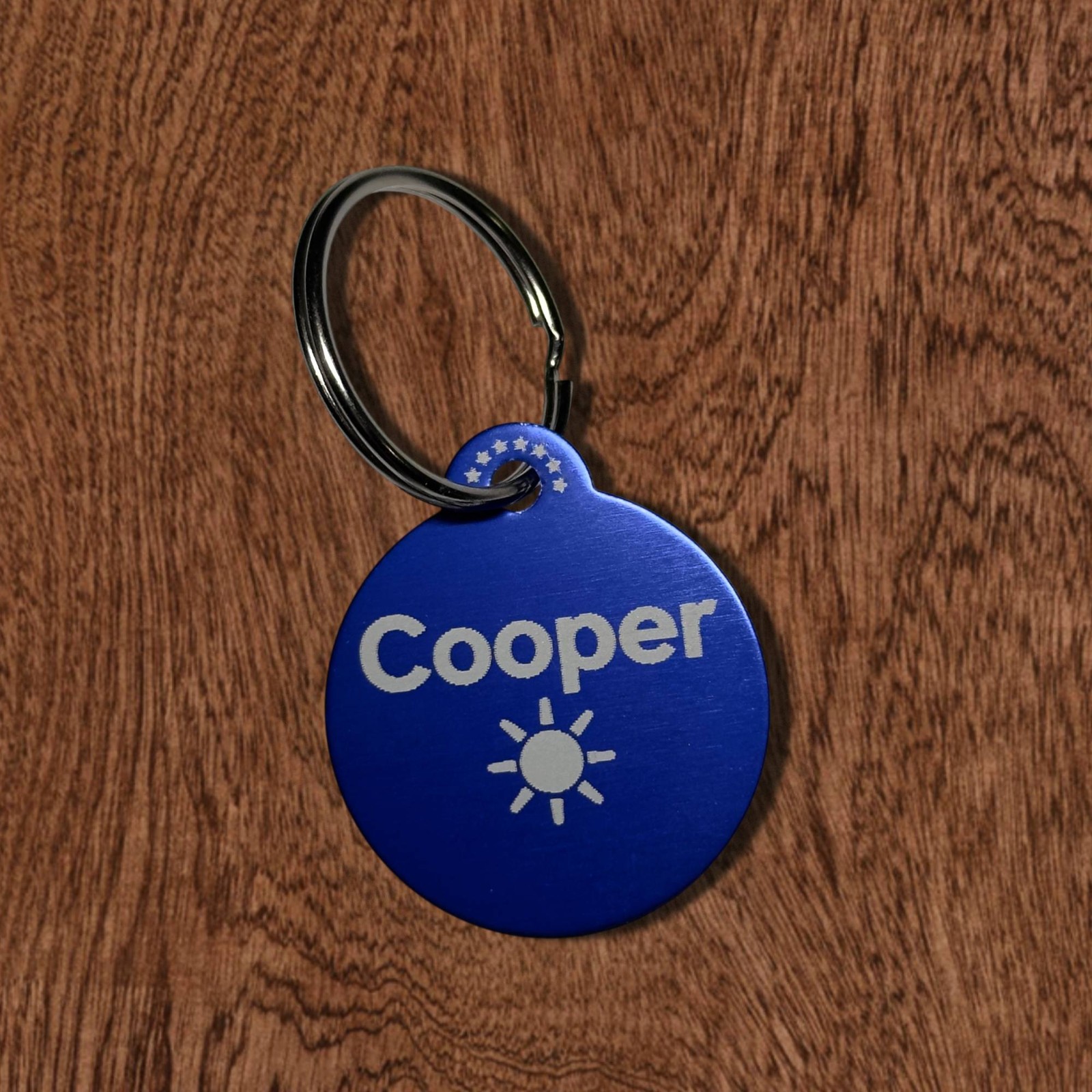 Custom Engraved Pet ID Tag – Personalized Dog Cat Name Tag – Round Aluminum