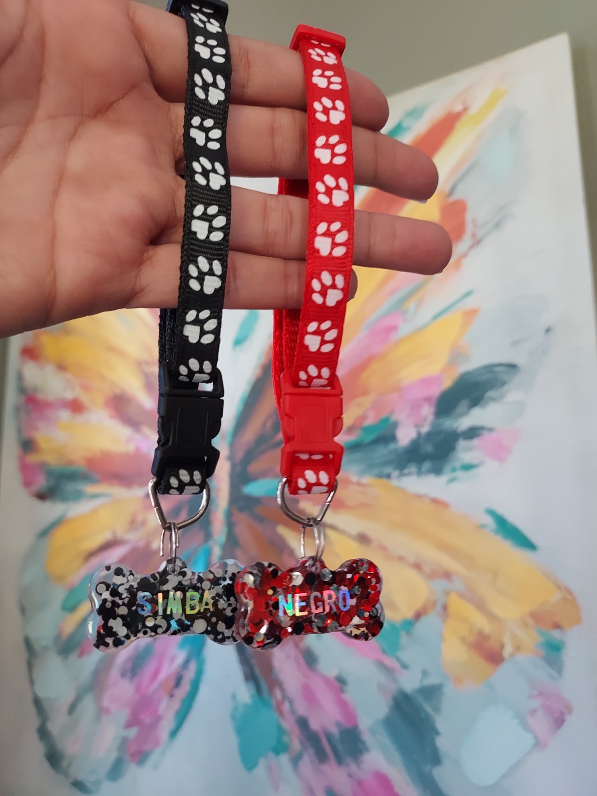 Collar personalizado para mascotas glitter