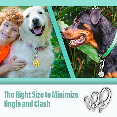 Pet ID Tag Quick Clip & Spring-Load Hook Combo – Fits Standard Medium Large Pets