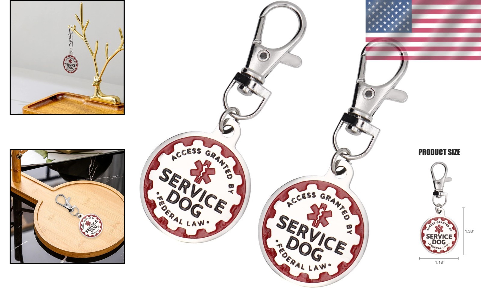 Puppy Service Dog Tag, Double-Sided Emotional Support Animal ESA Red Medical …