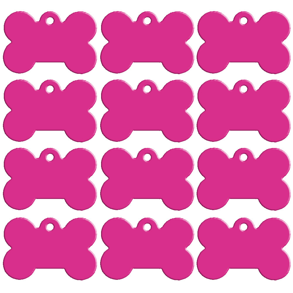 100pcs Wholesale Dog Tag Bone Shape Blank Anodized Aluminum Bulk Pet Tags S M L